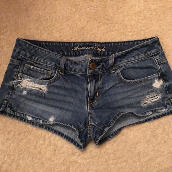 American Eagle Outfitters Pants - American eagle medium wash destructed jean shorts